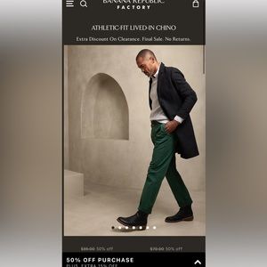 Banana Republic chinos in Luxury Teal 34x36 Tall